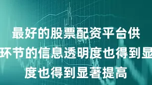 最好的股票配资平台供应链各环节的信息透明度也得到显著提高