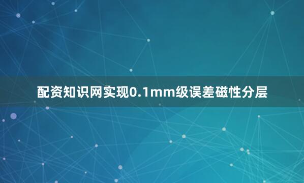 配资知识网实现0.1mm级误差磁性分层